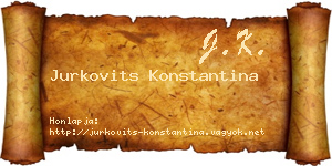Jurkovits Konstantina névjegykártya